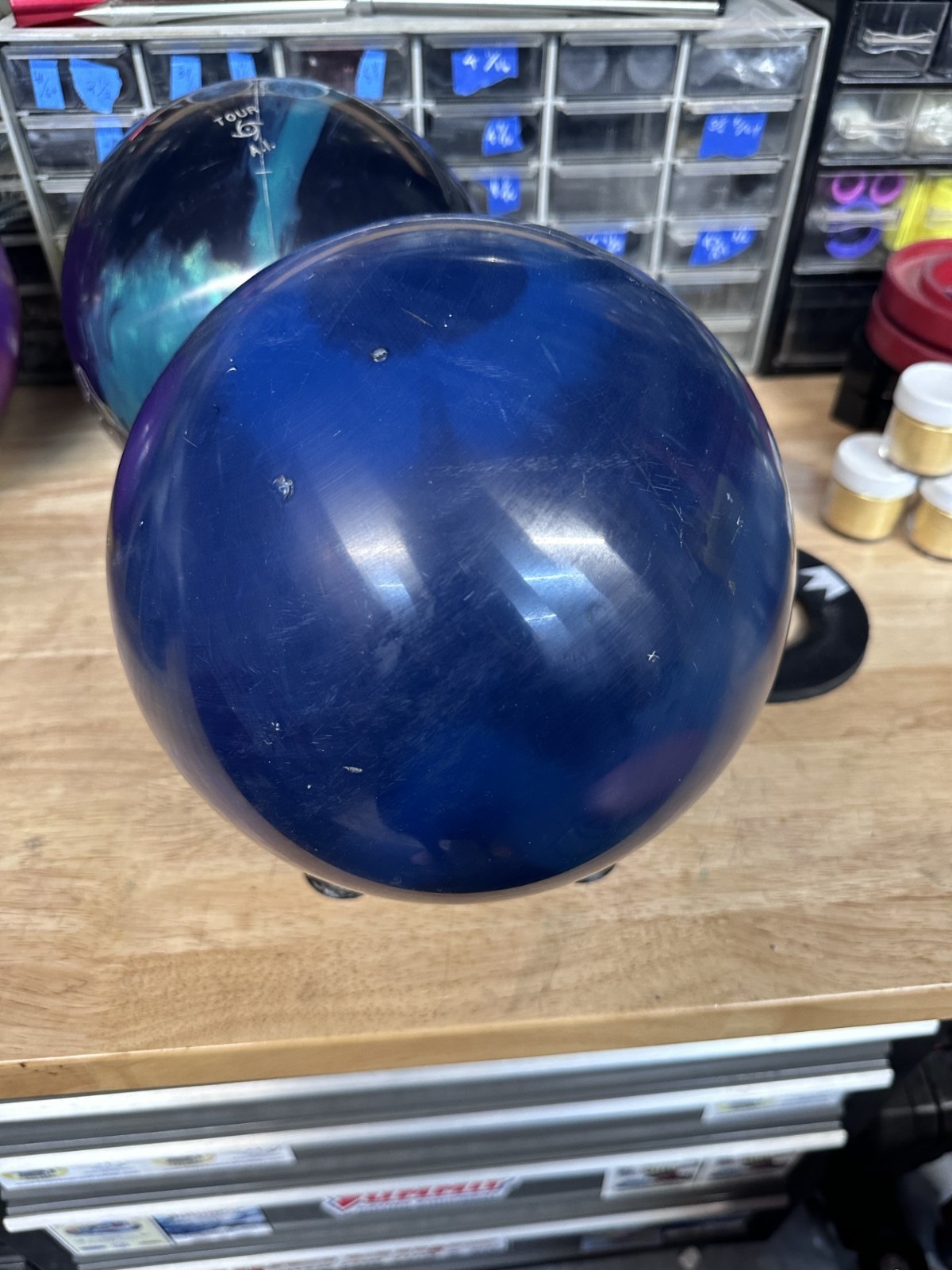 *USED - Bowling Ball -15lb Ebonite "GB5 SOLID" PLUGGED AND RESURFACED