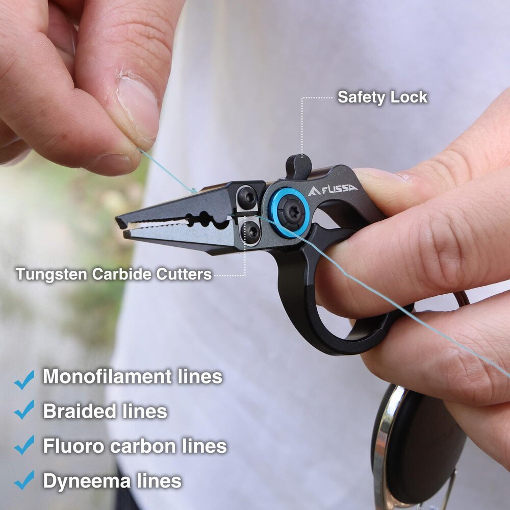 FLISSA Mini Fishing Pliers Fly Fishing Zinger Retractor Fish Hook Remover Tool