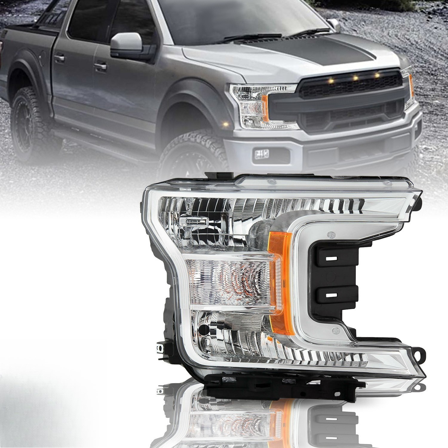 For 2018 2019 2020 Ford F150 Pickup Truck Halogen Passenger Side Headlight Lamp