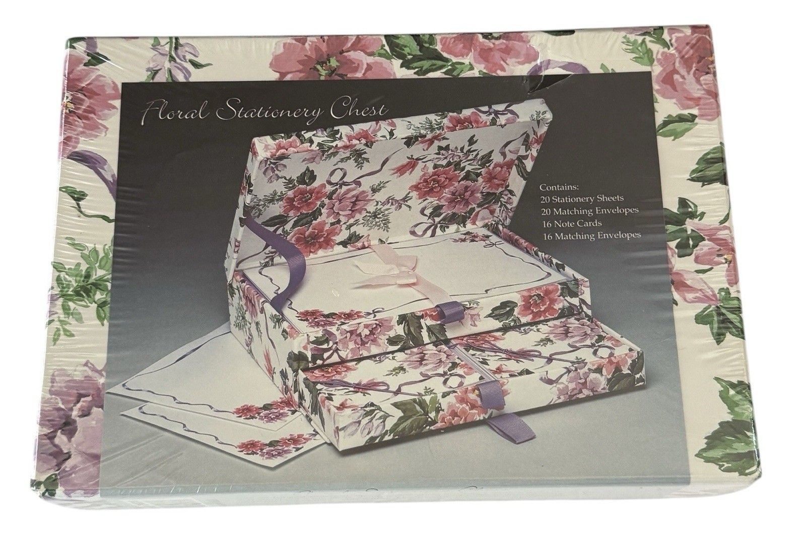 Vtg 1990's Floral Stationary Chest Box  Drawer Sealed Nelson Graphomania NEW