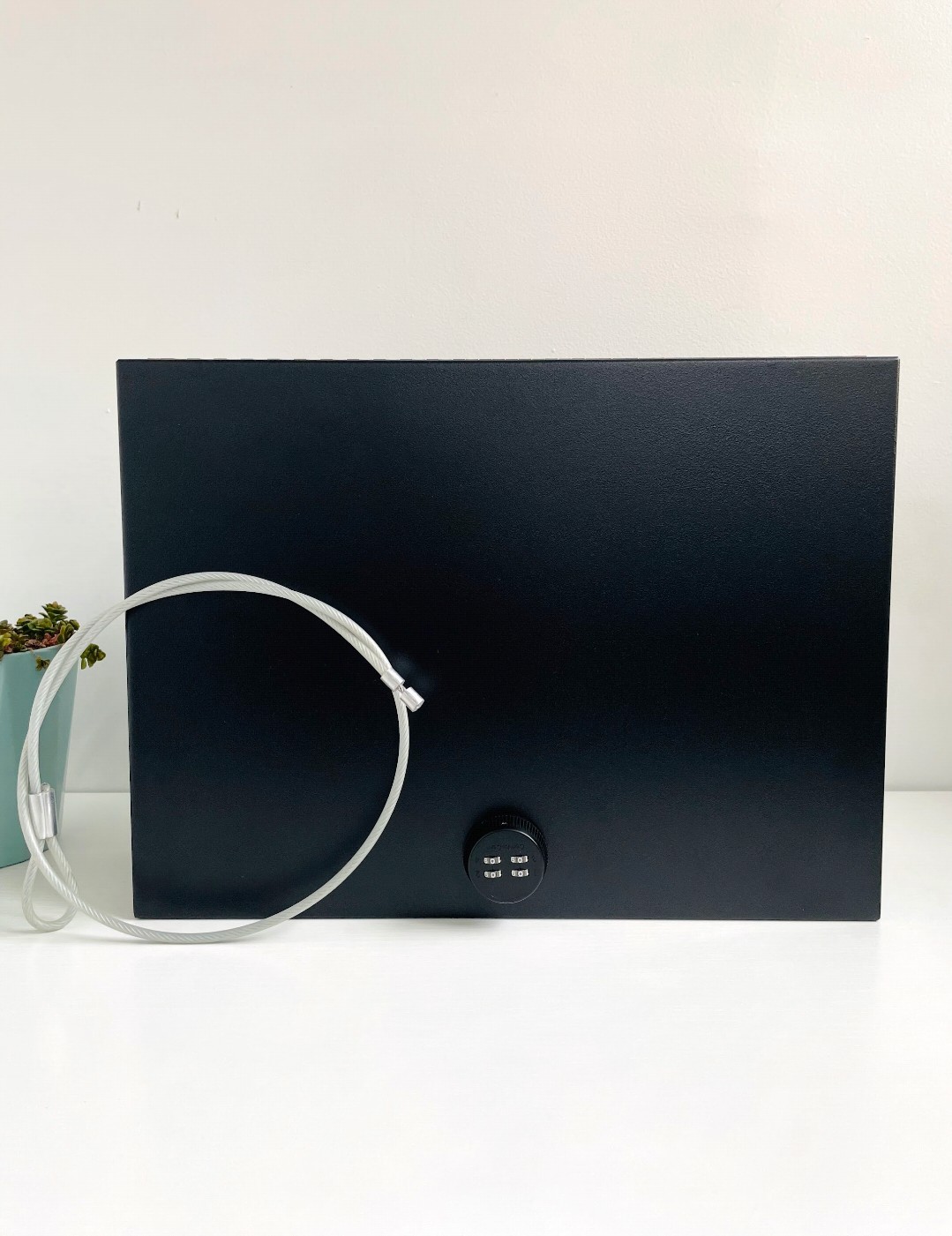 BOA Large Portable Steel Lock Box 4-Digit Combination Lock Security Cable.