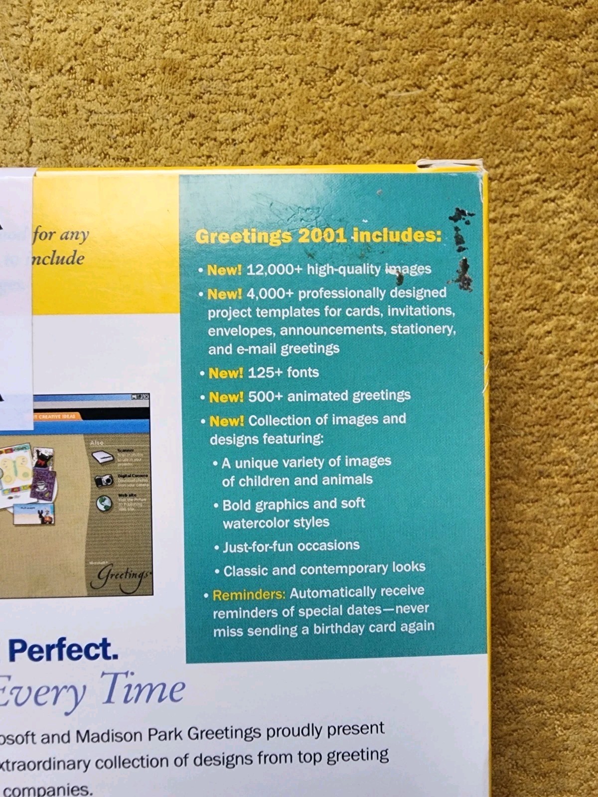 Microsoft Greetings v. 2001 Software, 2 Disc Set In Big Box SEALED