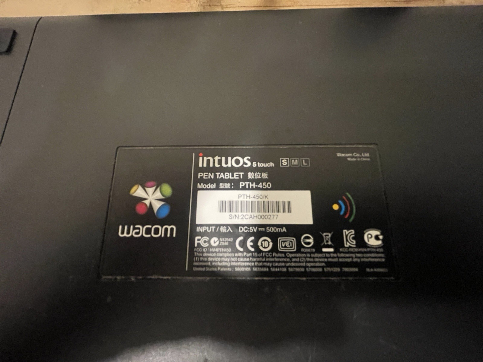 Wacom Intuos 5 Touch PTH-450 Pen Tablet Digital Drawing Complete Tested