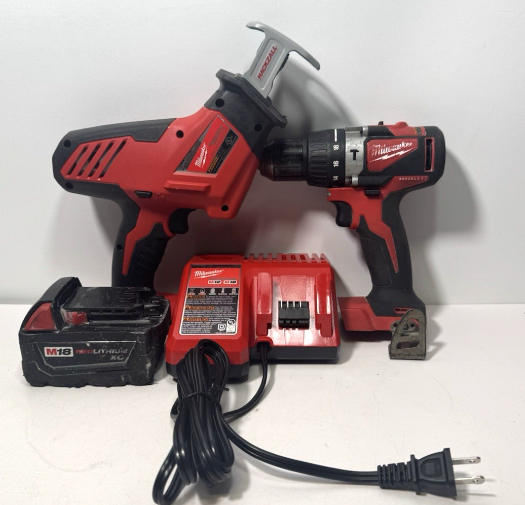 Milwaukee M18 Brushless 2625-20, 2902-20, w/ Battery Charger 2 - Tool Bundle