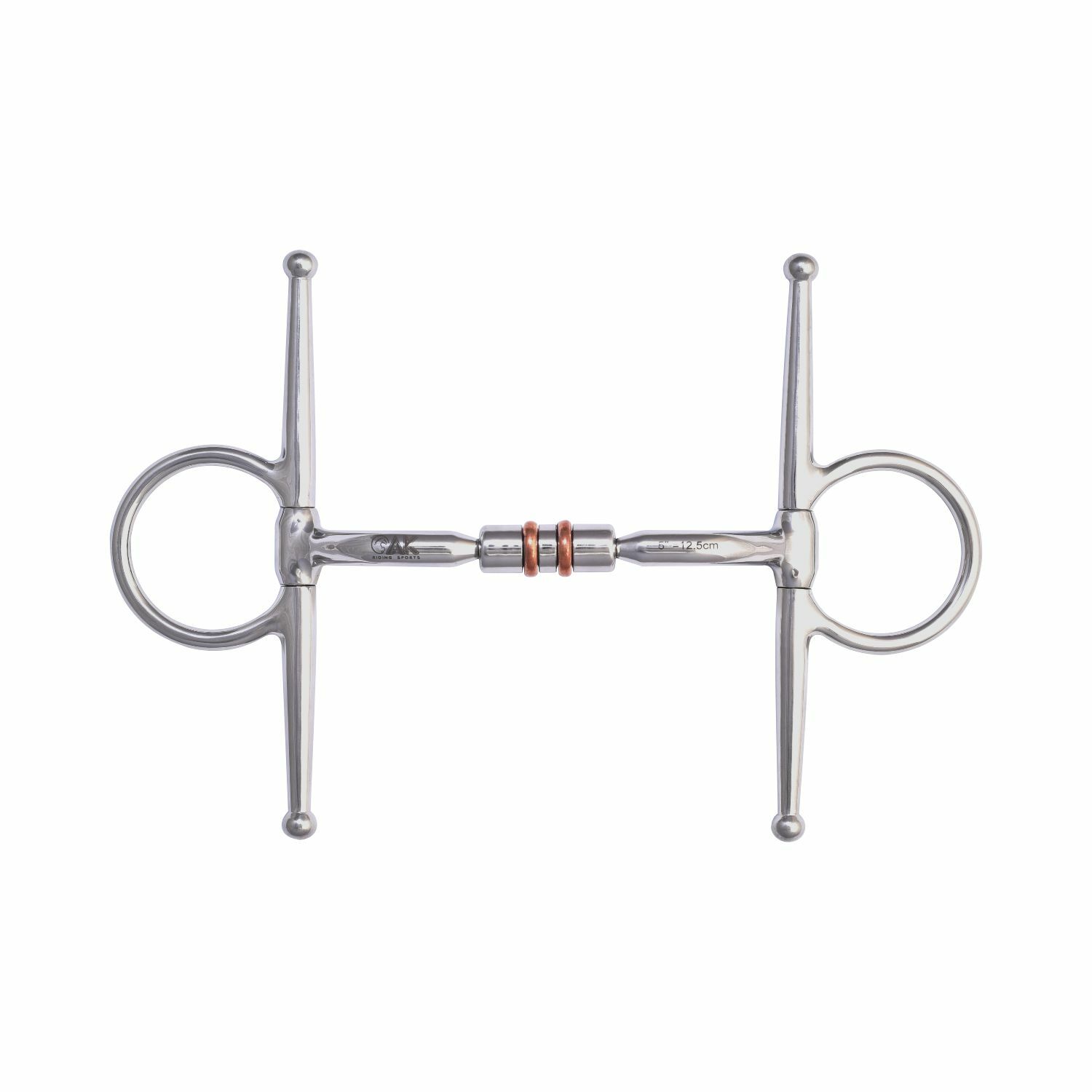 AK Full Cheek Horse Riding Bit Rotary Double Cooper Roller Snaffle Bit