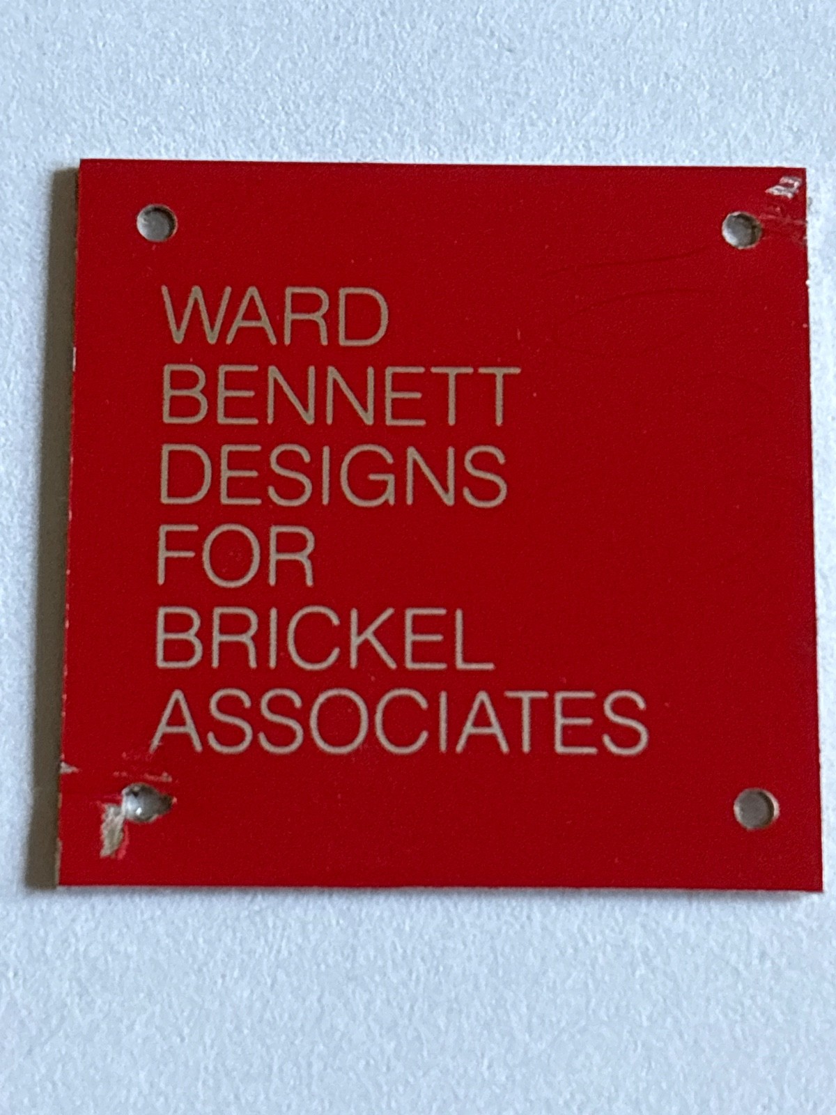 Ward Bennett Design for Brickel badge emblem
