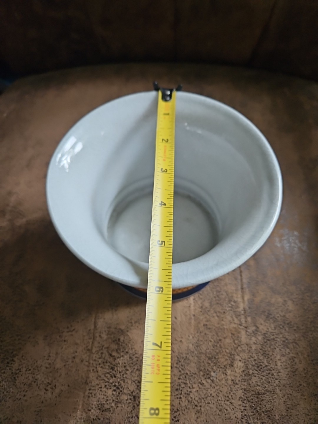 Decorative Cachepot Floral Planter With Handles Lots Of Crazing