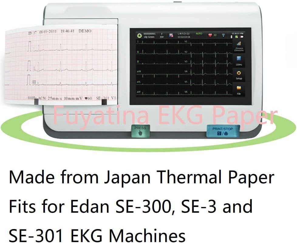 10 Rolls Premium ECG Paper EKG Paper for 3 Channel ECG Machine, Fits for Edan SE
