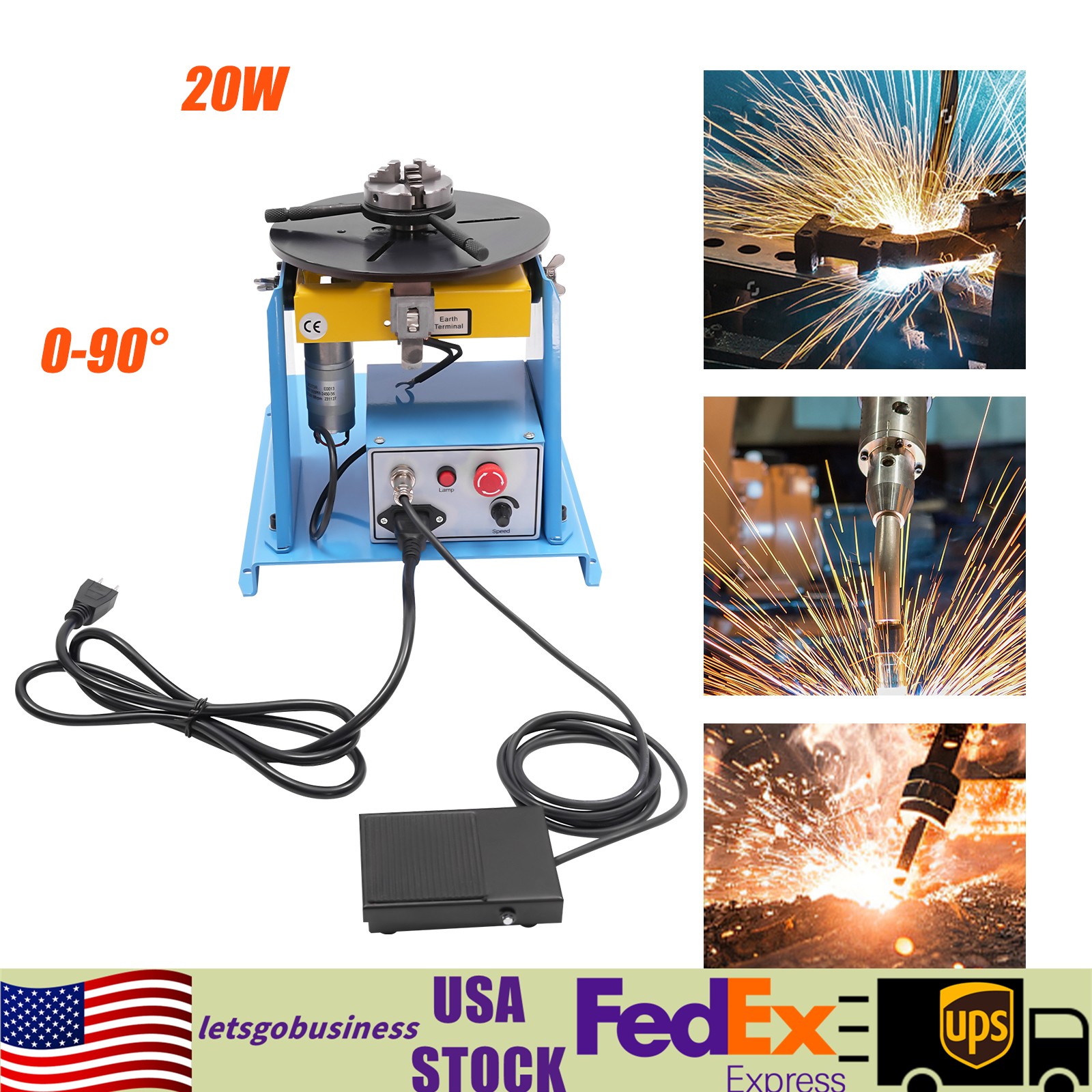 Rotary Welding Positioner Turntable Table Welding Position 0-90°1-12rpm 10kg