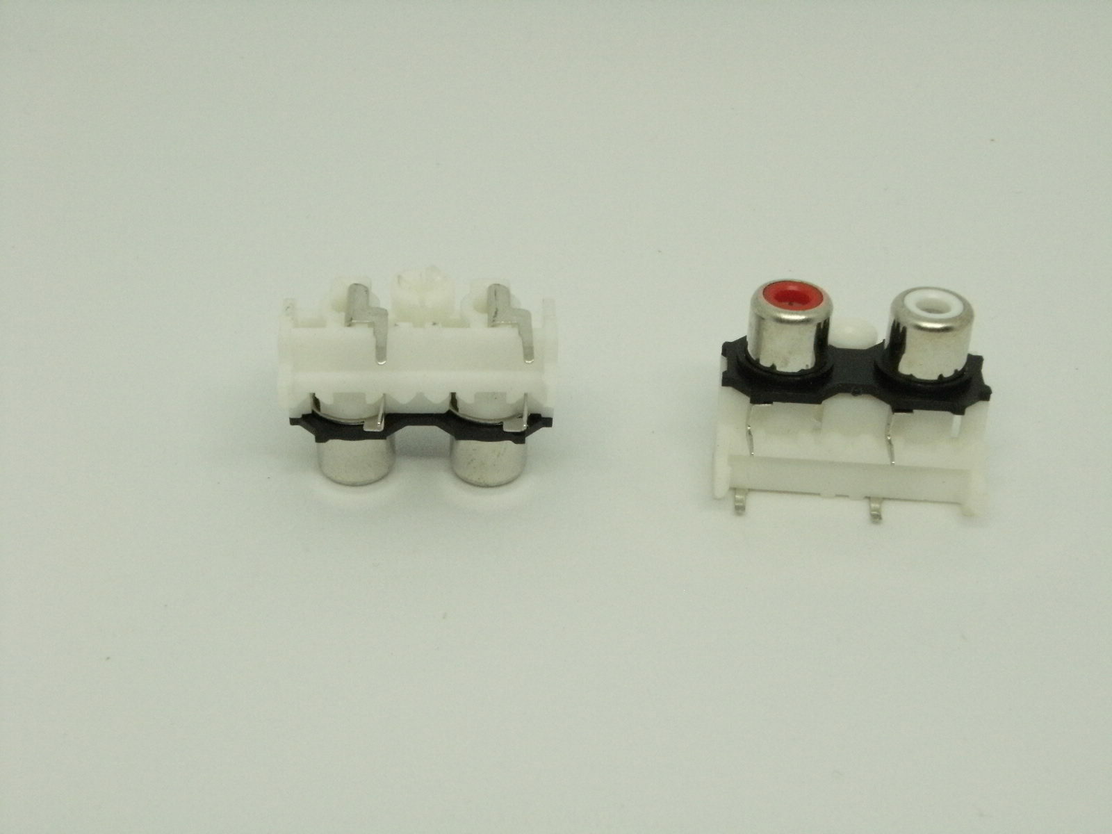 2x Pcs Pack RCA A/V Left Right White Red 2 Holes 4 Pins Socket Port Jack AV2-4