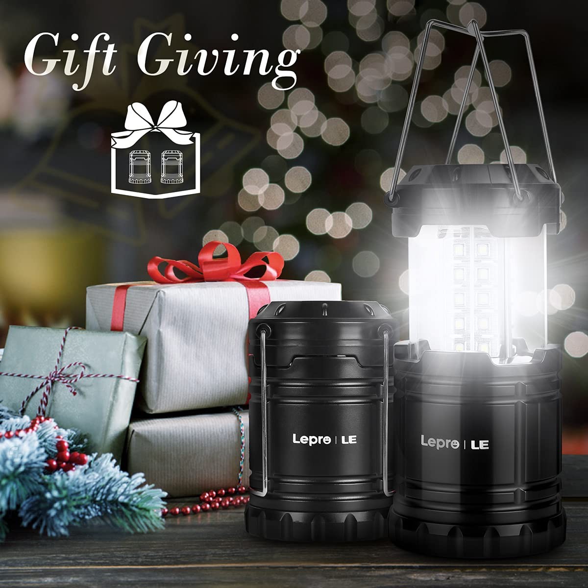 Lepro LED Lanterns Battery Powered, Camping Essentials, Collapsible, IPX4 Wat...