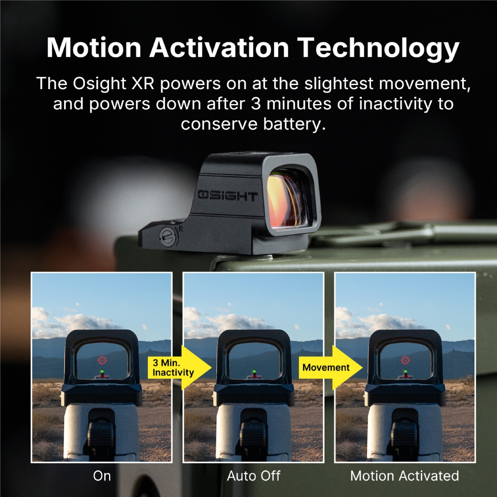 OSIGHT XR Enclosed Red Dot Sight with 2/6 + 32 MOA Multi-Reticle System.