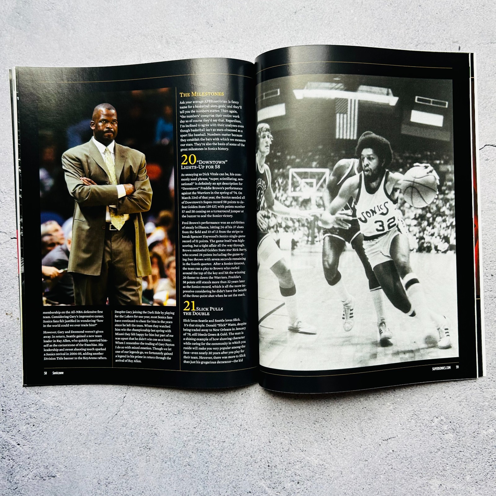 Seattle Super Sonics VS Pacers Soniczone 40th Anniversary Ed Basketball Program