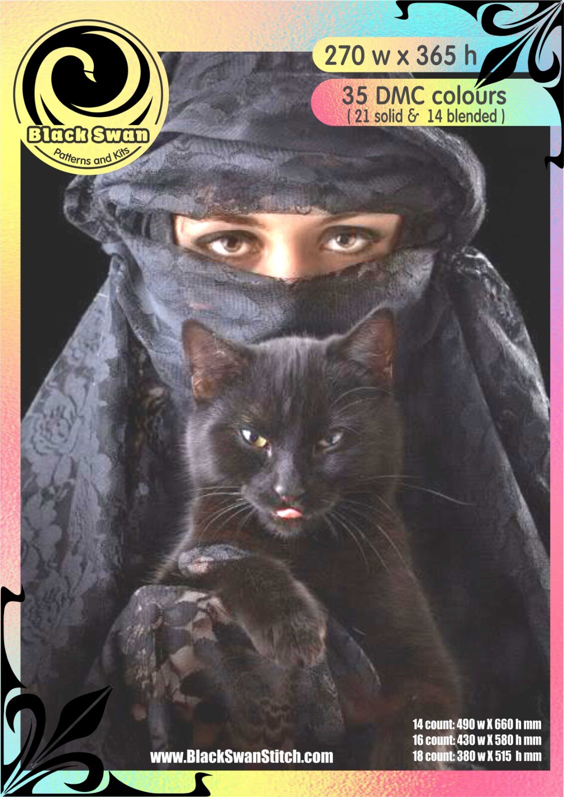 Dark Beauty 1367 - Chart Counted Cross Stitch Pattern Xstitch