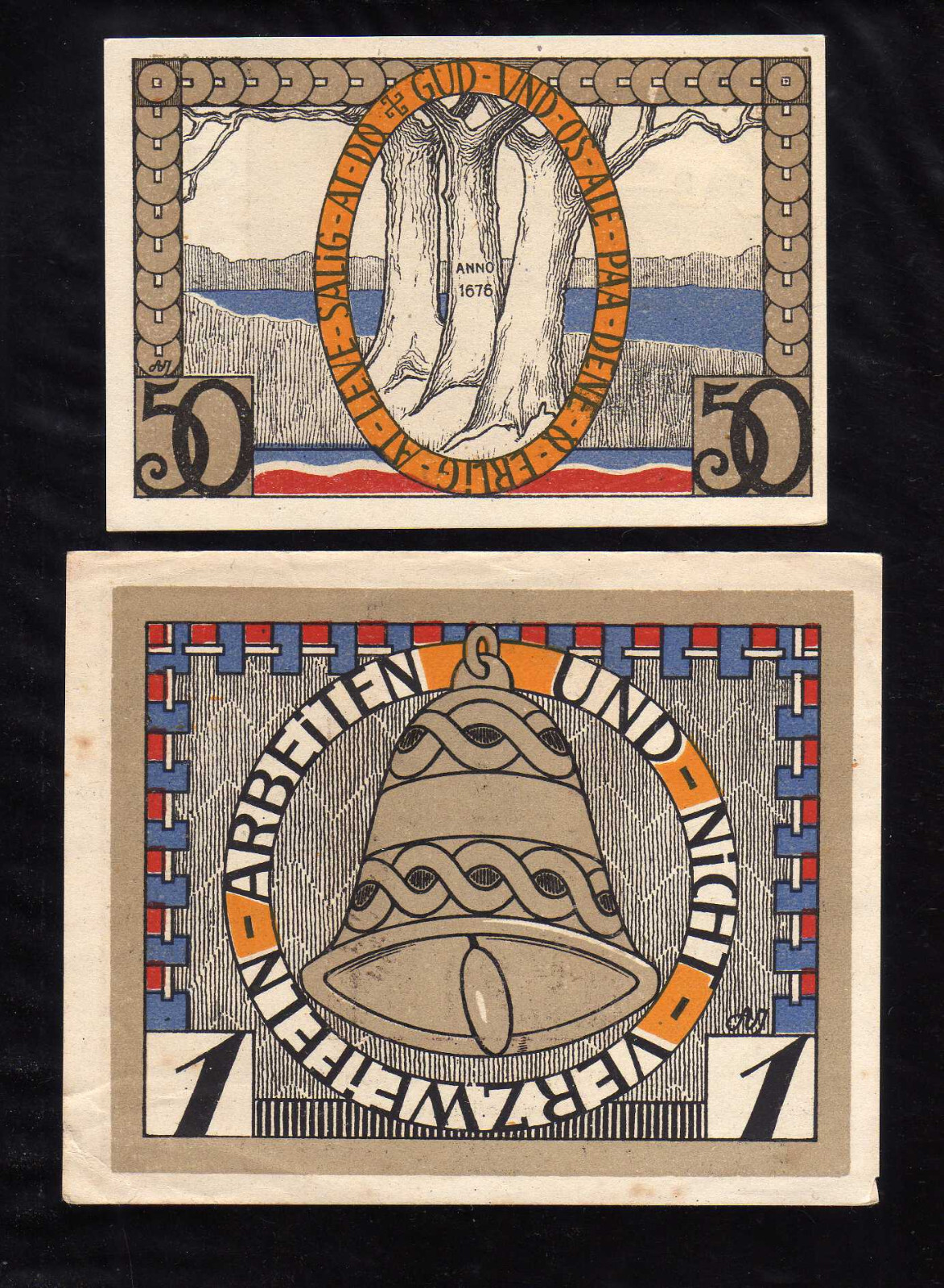 AUGUSTENBURG -  GERMANY NOTGELD  - 50 PFENNIG, 1 MARK