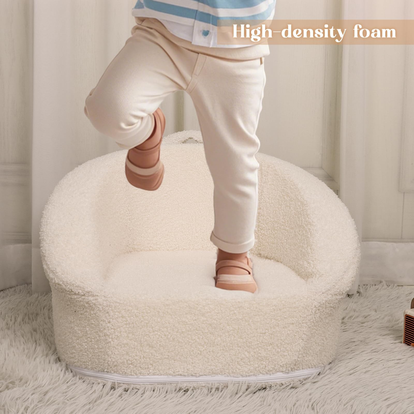 Mini Chair Comfy 1-2 Years Old - 17.3'' Compact Couch with Carry Handle, Soft...