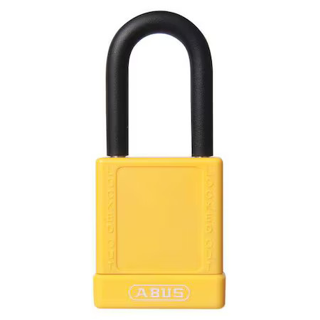 Abus 74/40 Ka Yellow Lockout Padlock, Keyed Alike, Plastic-Covered Aluminum,