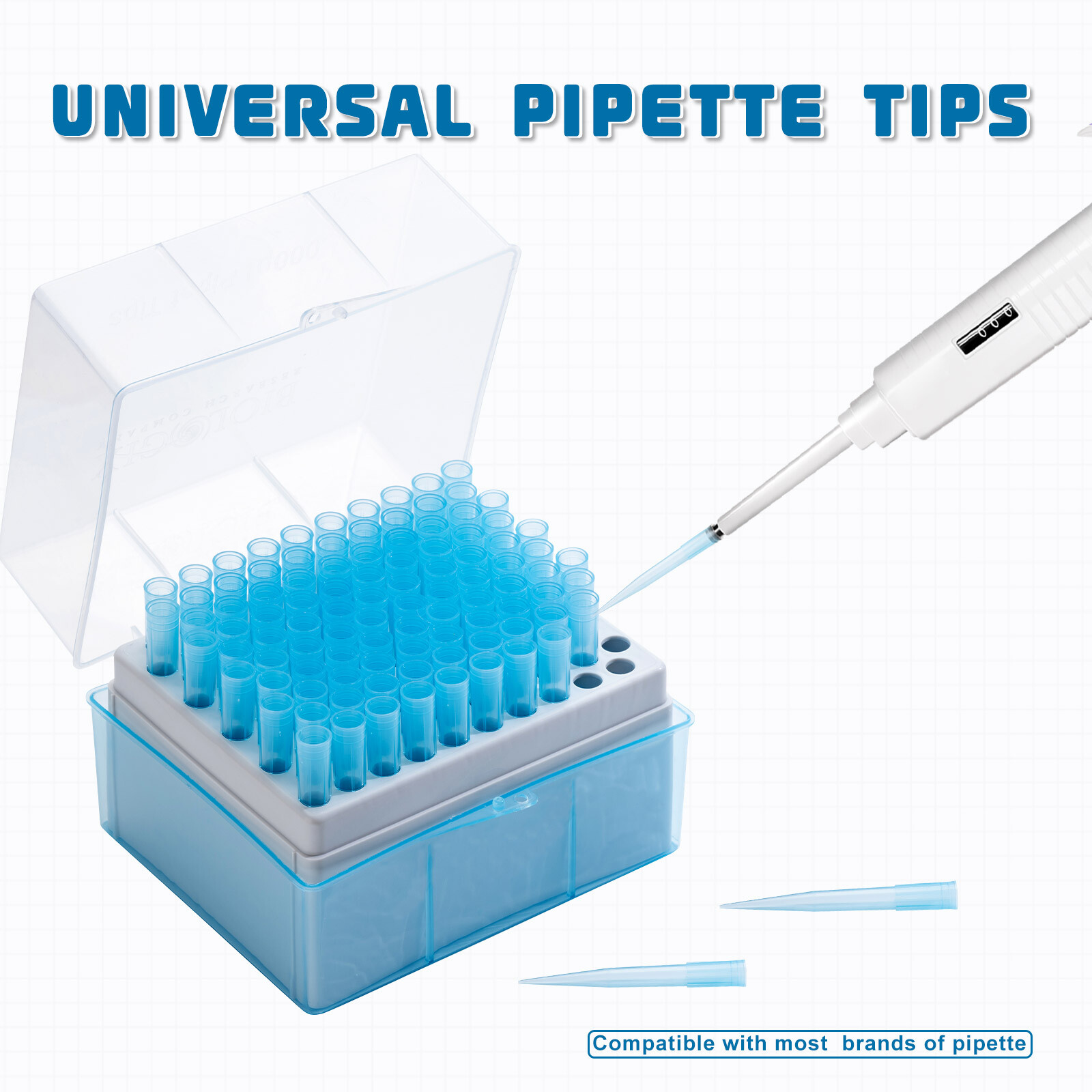 1000μl Pipette Tips, Sterile, Rack, 960/Pack, 9600/Case