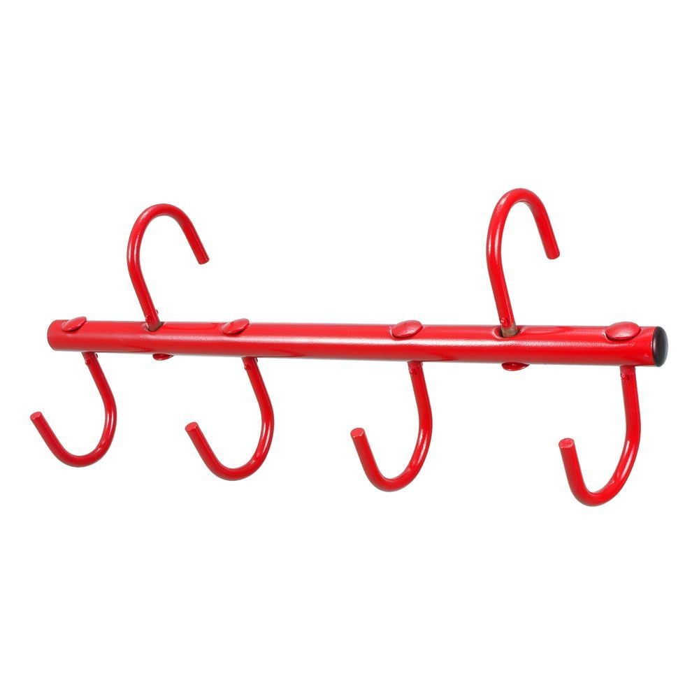 Tough1 Portable 4 Hook Rack - Red