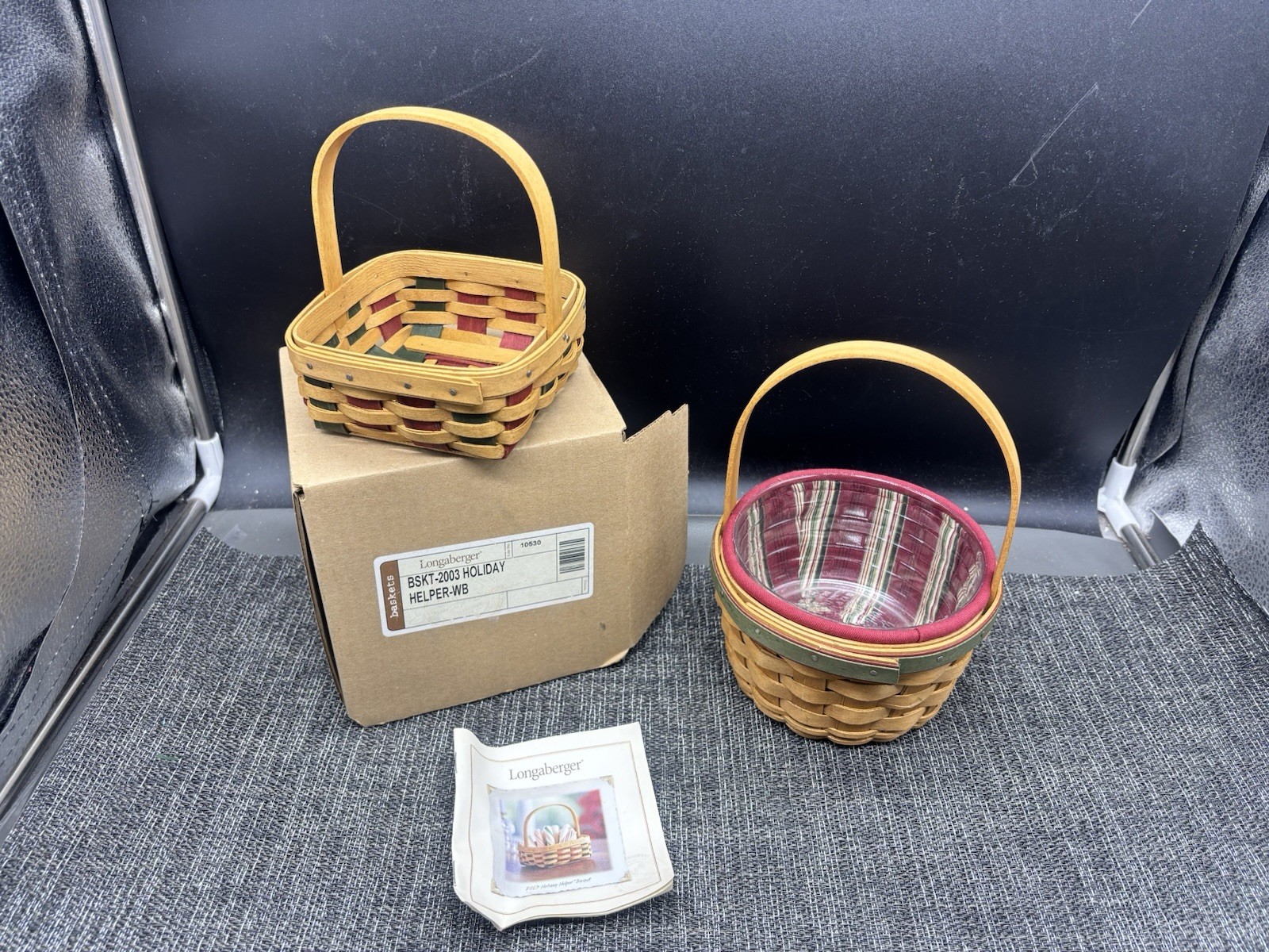 (2) Longaberger Holiday Baskets Holiday Helper 2003