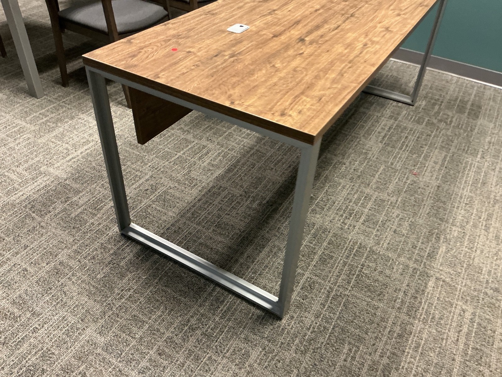 6'W x 30"D x 29"H straight desk by Knoll in Modern Walnut Finish