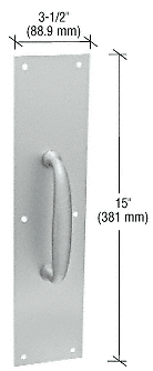 CRL 57N Satin Aluminum 3-1/2" x 15" Pull Plate