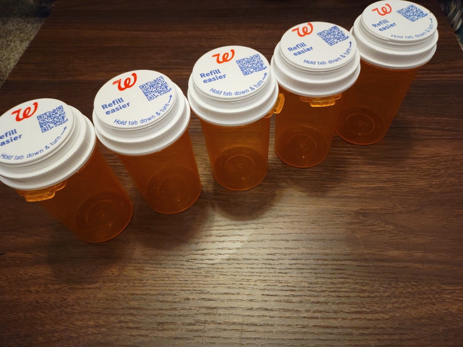 LOT 5 Walgreens Orange Prescription Pill Bottles Art Craft Fishing Diamond Art