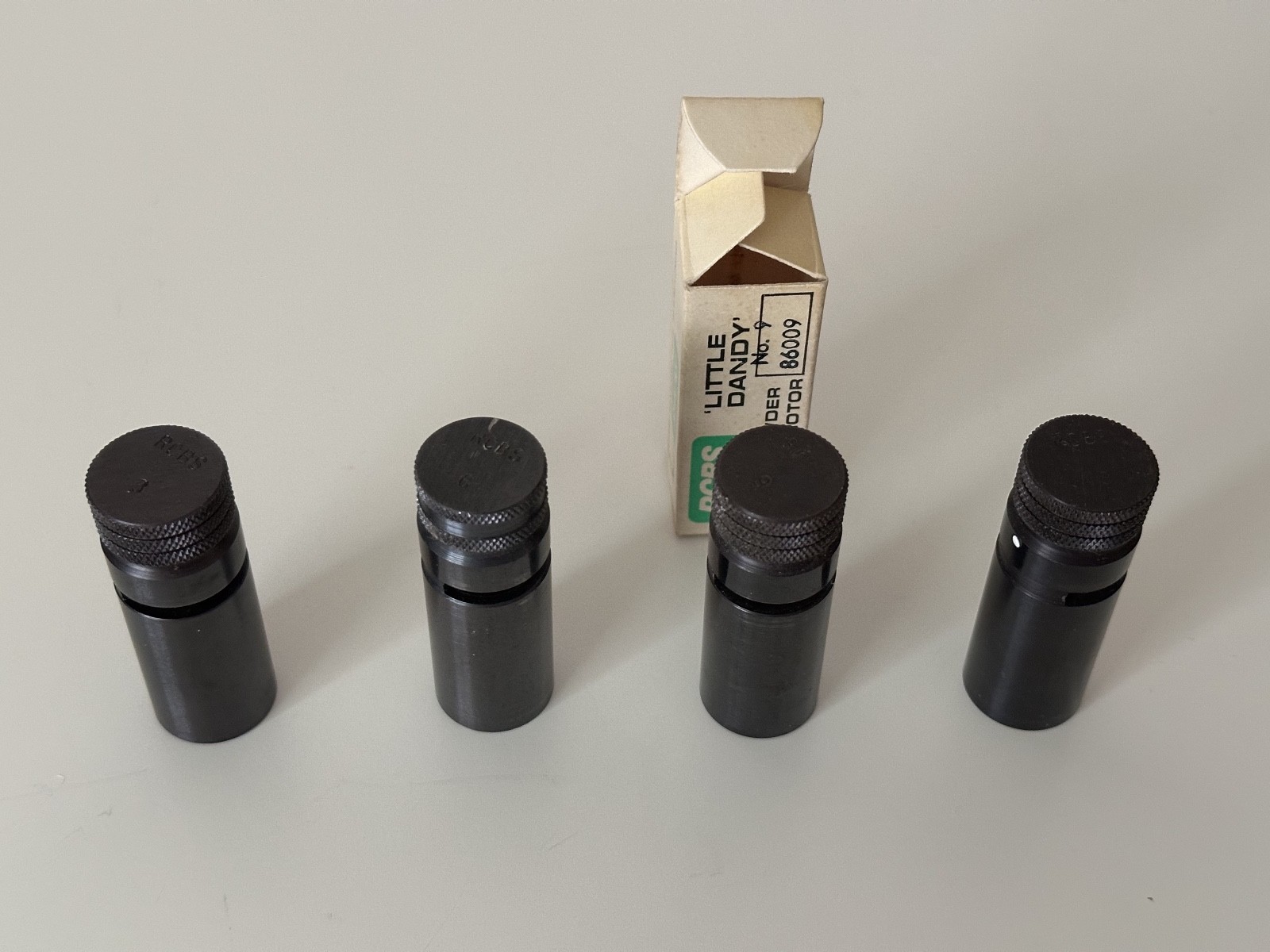 LOT of 4 - RCBS Little Dandy Powder Measure Rotors - 3, 6, 9, 18