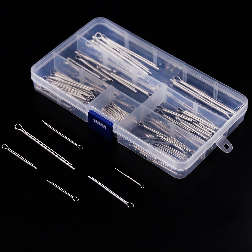 90-Piece Corrosion-Resistant Cotter Pin Kit with Individual Size Compartment