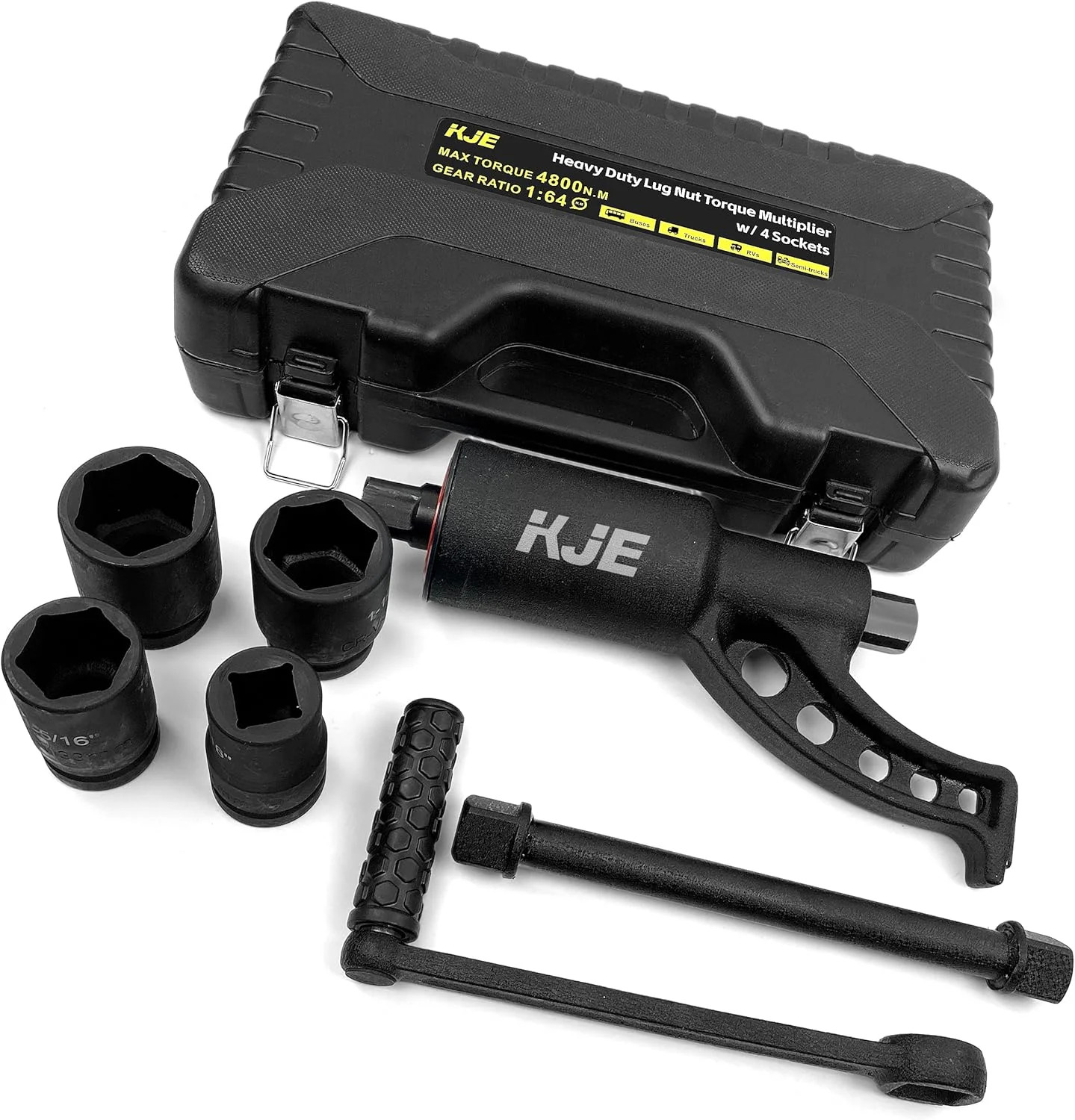 KJE Heavy Duty Torque Multiplier Wrench Set, w/ 1-5/16~1-5/8Inch Cr-v Socket (48
