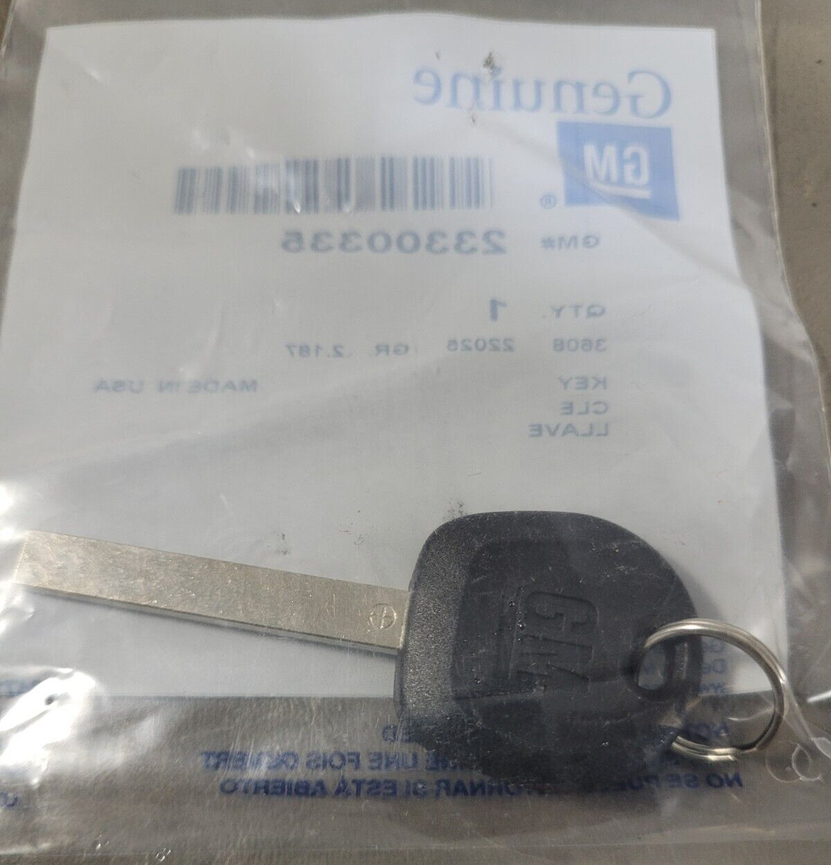 Genuine GM Door Lock and Ignition Key 23300335 OEM NEW