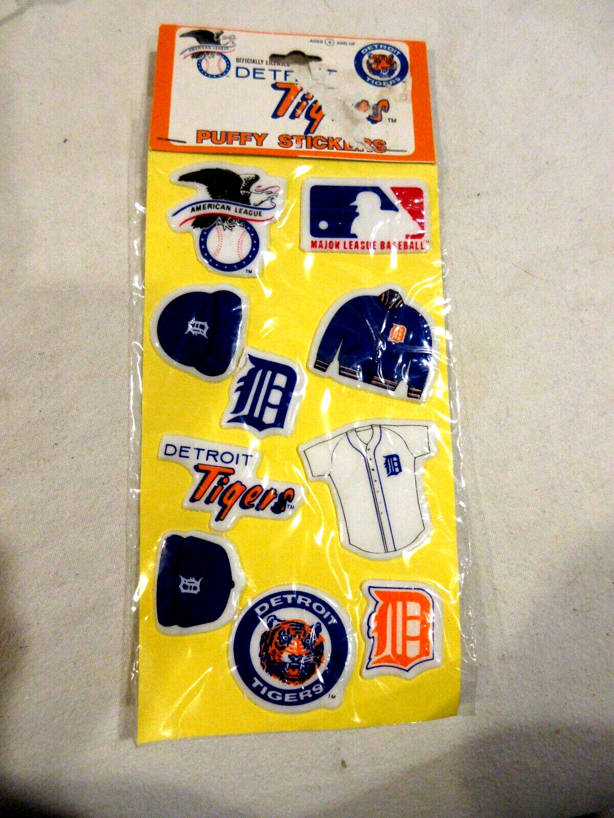 Vintage 1983 Imperial Detroit Tigers Puffy Sticker Set  NIP