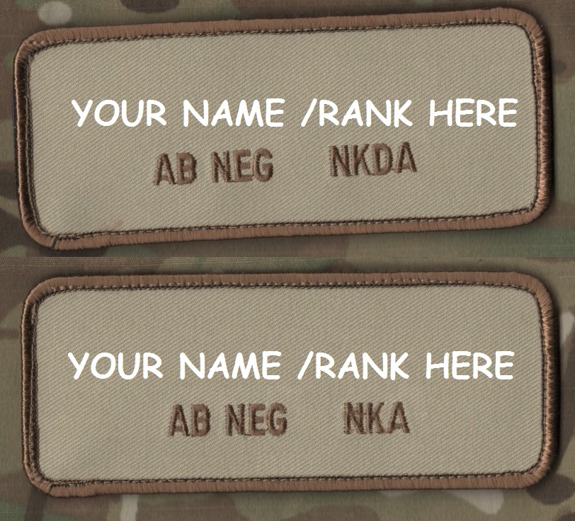 RANGER FORCE RECON SEAL OPERATOR Custom-Order ID NAME/RANK BLOOD-TYPE AB NEG -