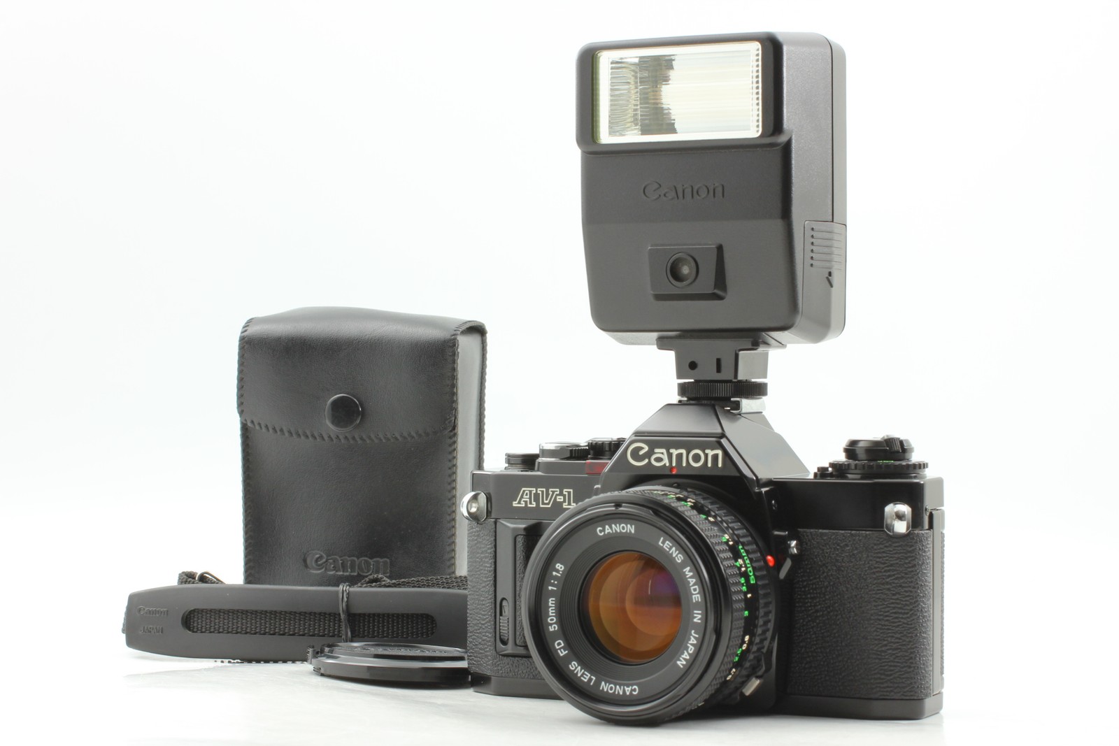 【 MINT ｗ/ Lens ＆ Flash 】 Canon AV-1 SLR Film Camera New FD 50mm F1.8 From JAPAN