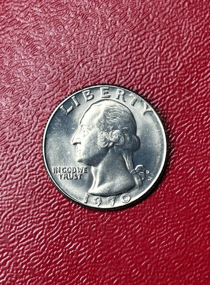 1970 D Washington Quarter Very High Grade Mint State Exact Coin Imaged #CW24
