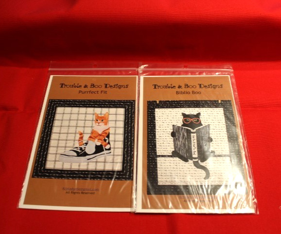 2 TROUBLE AND BOO DESIGNS - Purrfect Fit & Biblio Boo - create wall hangings