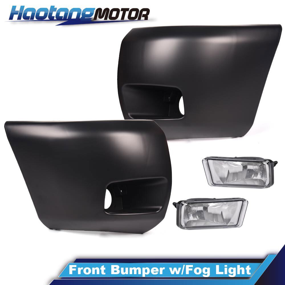 Front Bumper End Caps & Fog Lights Fit For 2007-2013 Chevrolet Silverado 1500