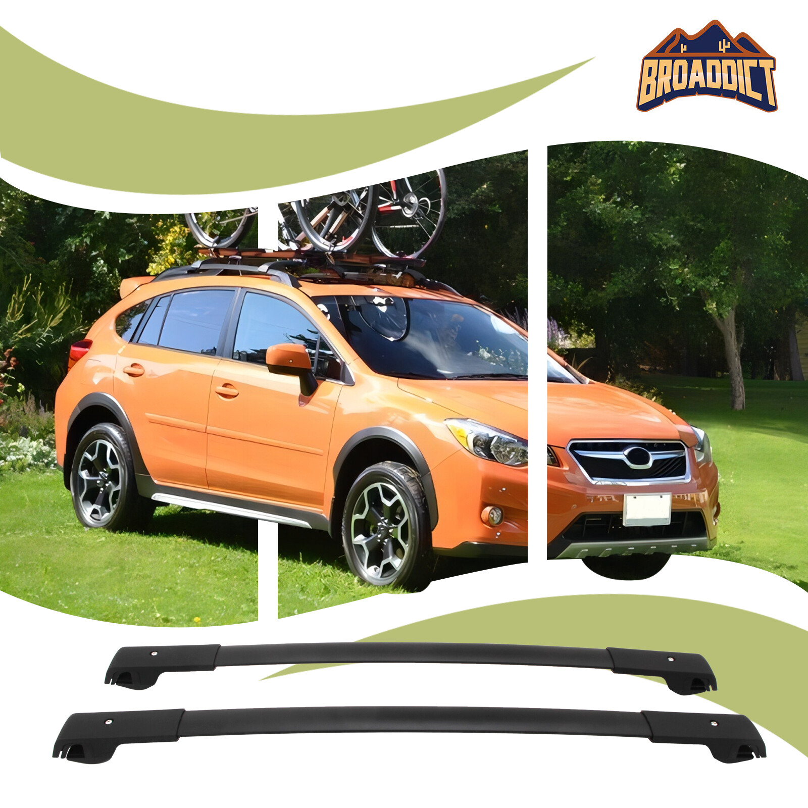 Cross Bar Roof Rack Rail Luggage Baggage for 2013-2017 Subaru XV Crosstrek Black