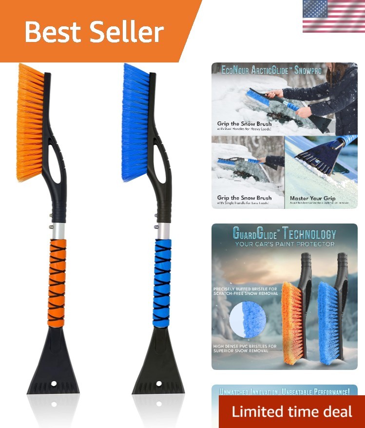Efficient 27" Snow Brush & Ice Scraper for Cars – Compact & Scratch-Free Design