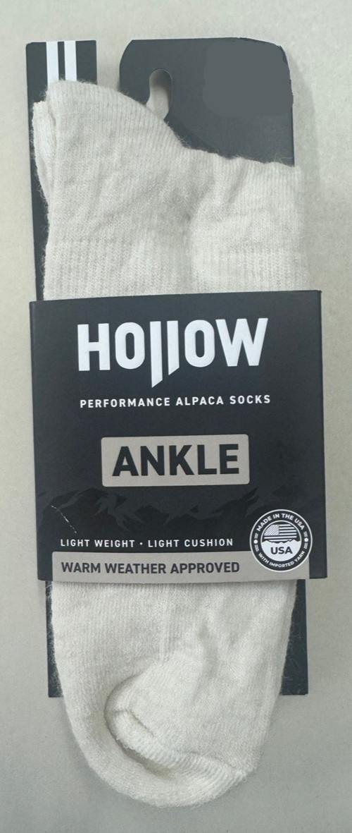 New Hollow Alpaca Ankle Socks White Large Men 10-13 Women 10.5-13