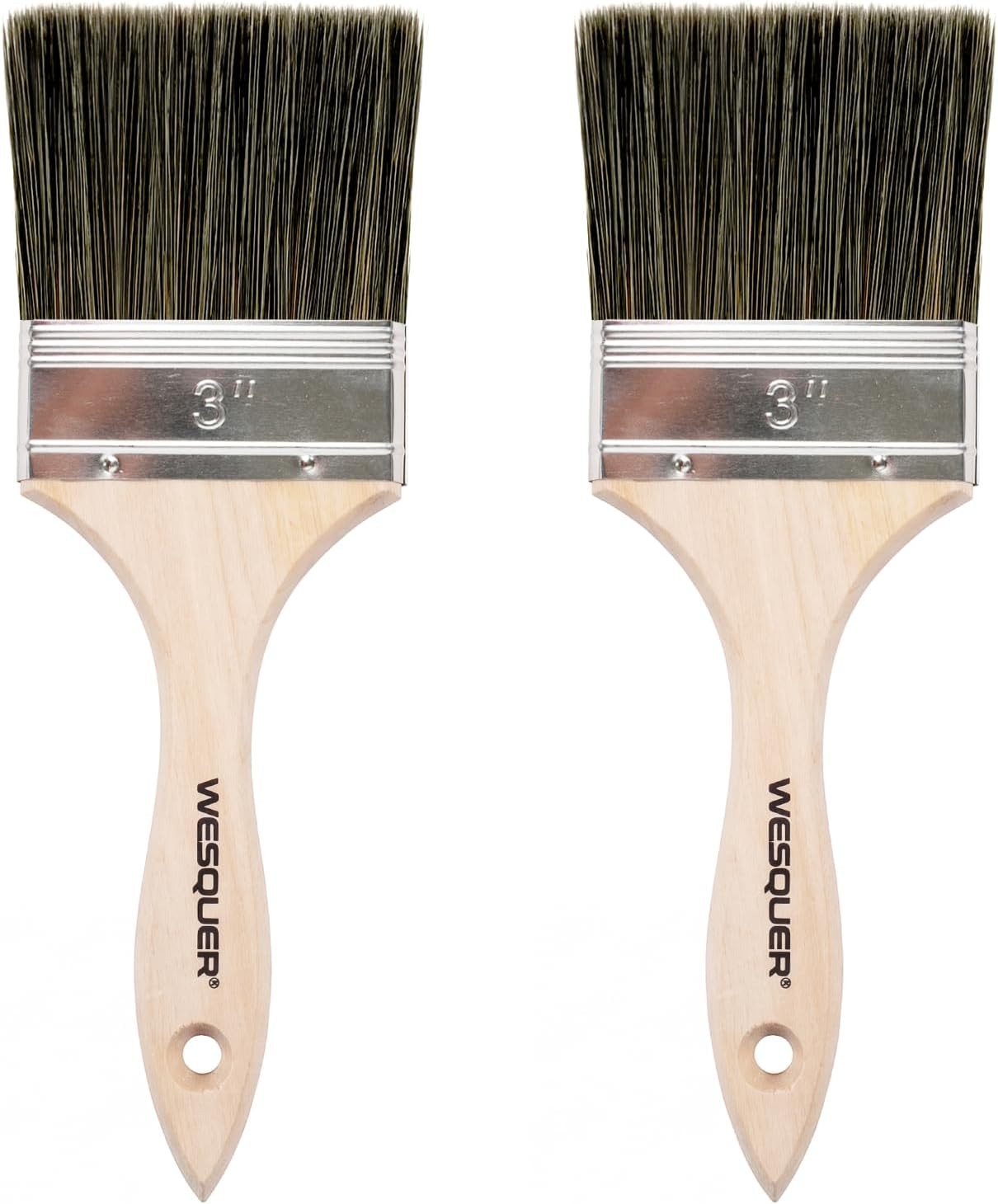 3 Inch Paint Brushes 2 Pack, Flat Professional Limewash Paint Brush, Large Paint