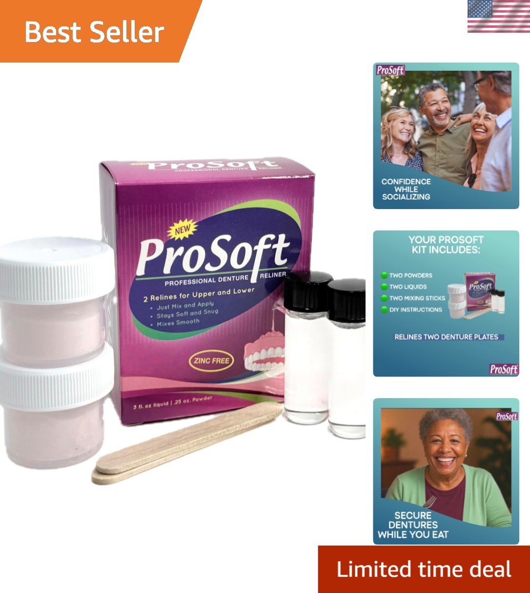ProSoft Denture Reliner-Relines 2 Denture Plates