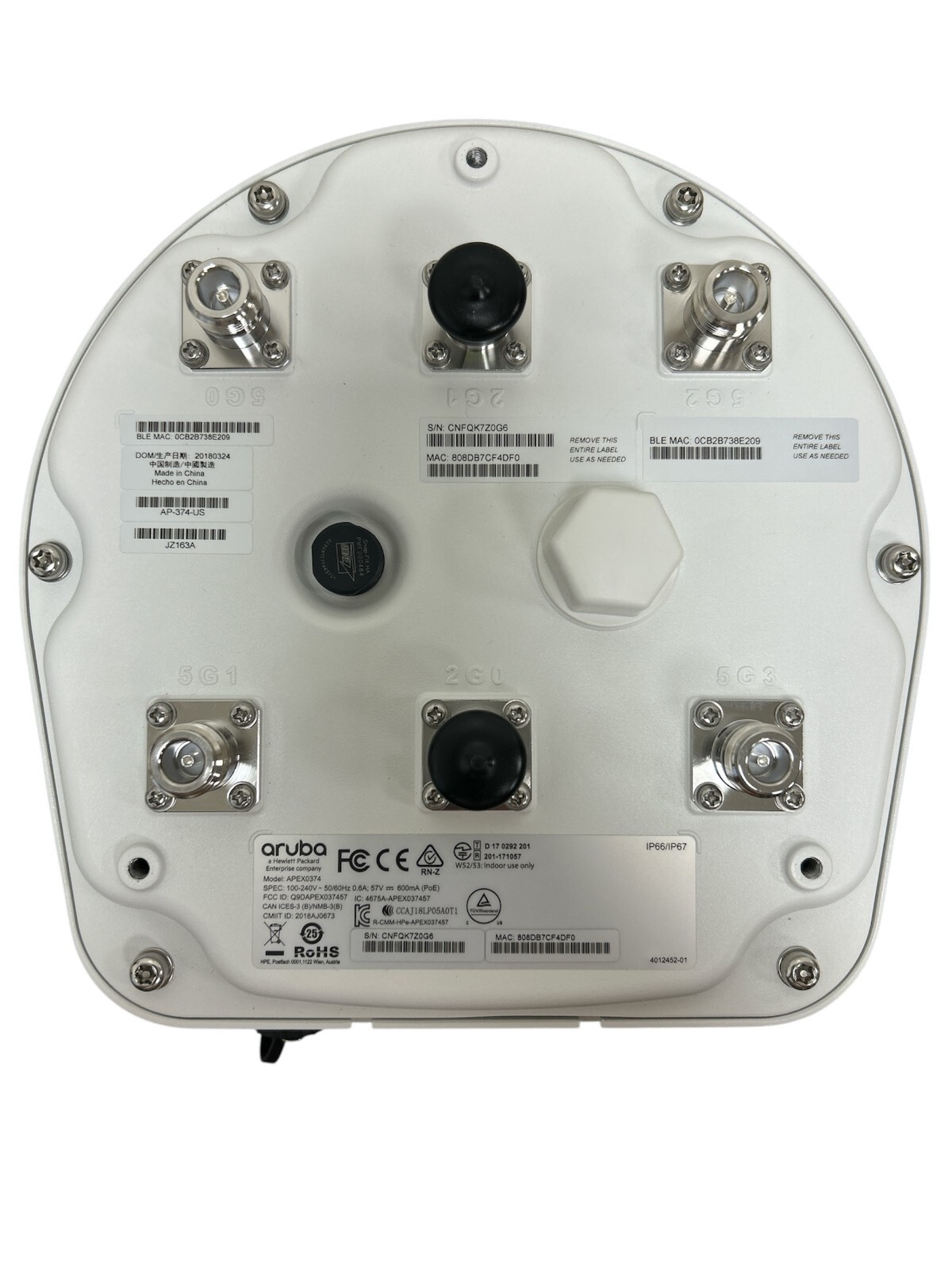 HP Aruba AP-374-US Indoor Access Point APEX0374 JZ163A
