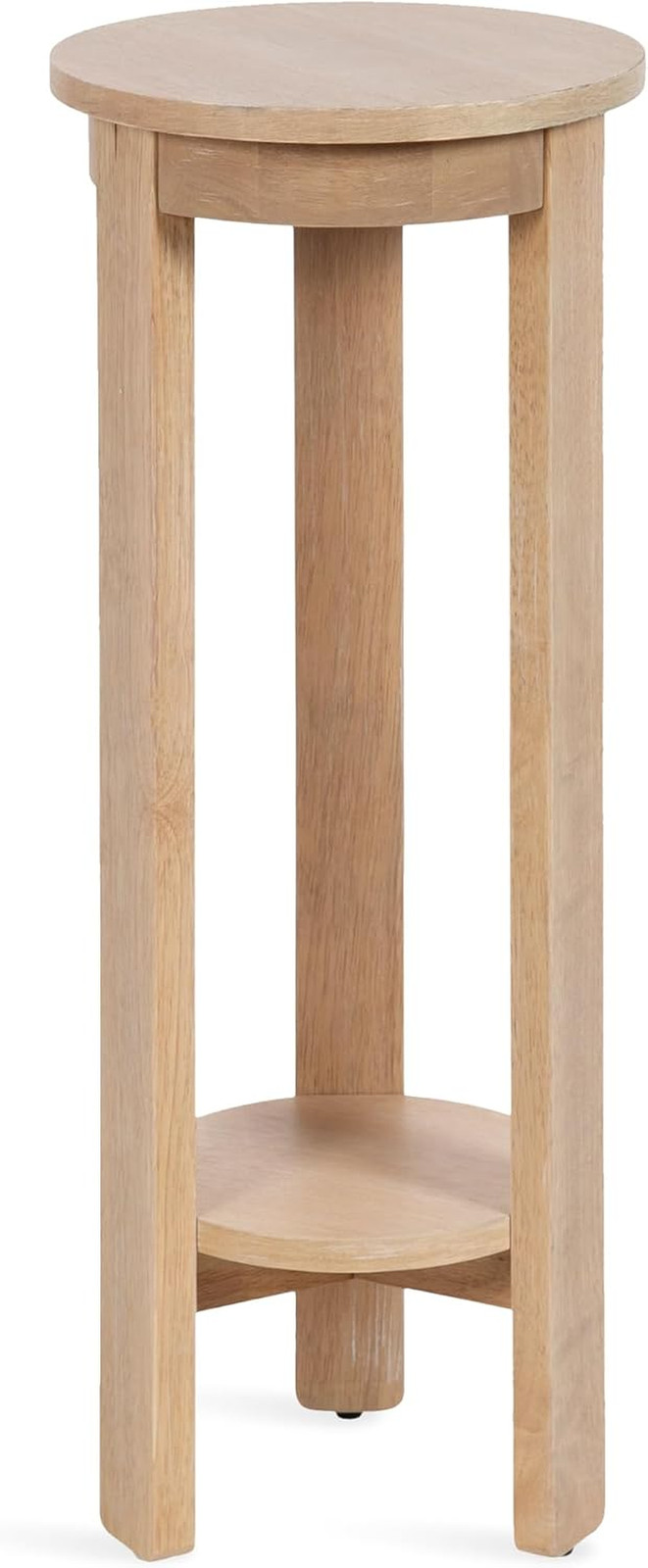 Foxford Modern Tiered round Drink Table, 12 X 12 X 30, Light Natural, Transition