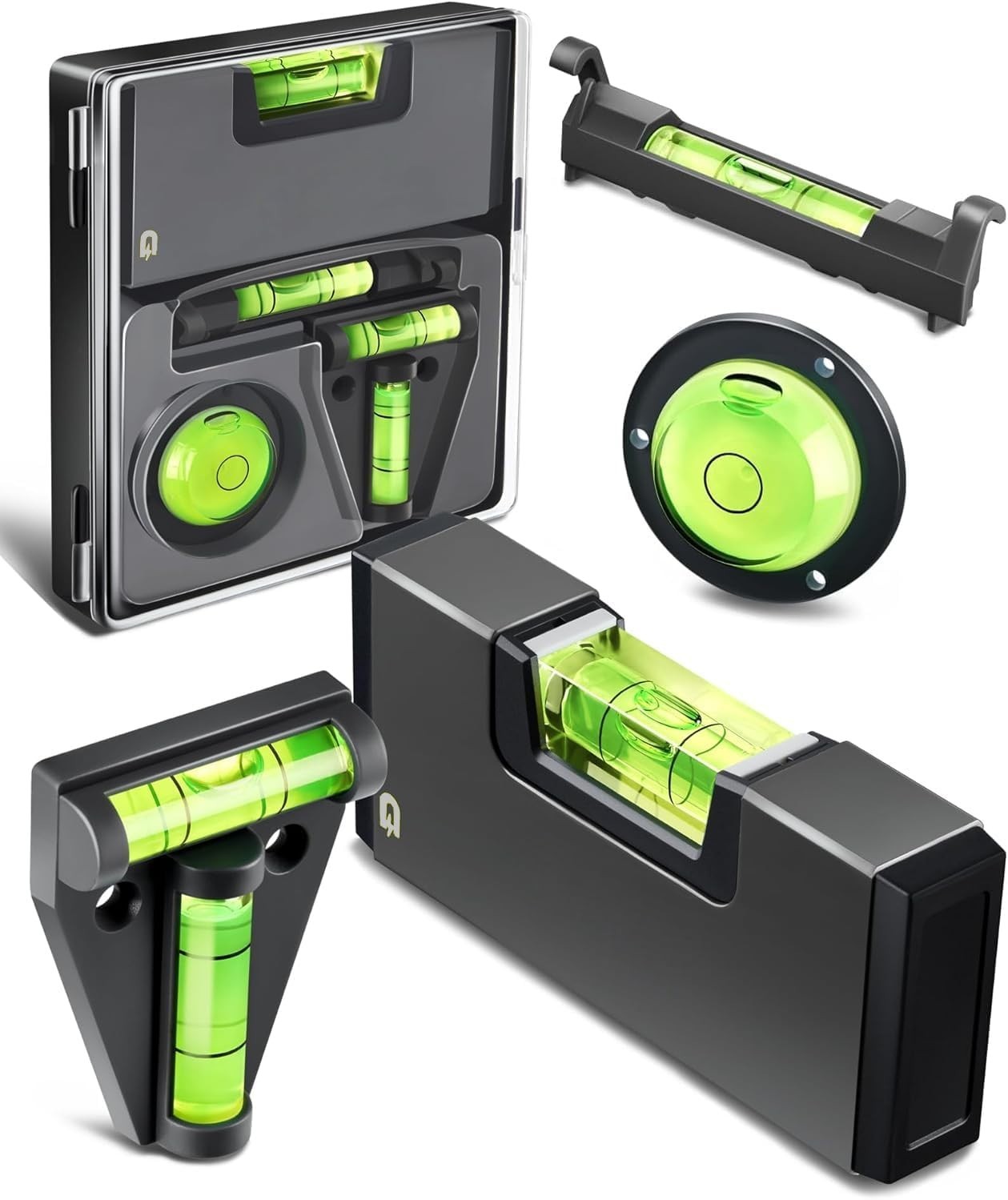 Level Tool Set - 4-in-1 Portable Small Bubble & Magnetic Pocket, T & String