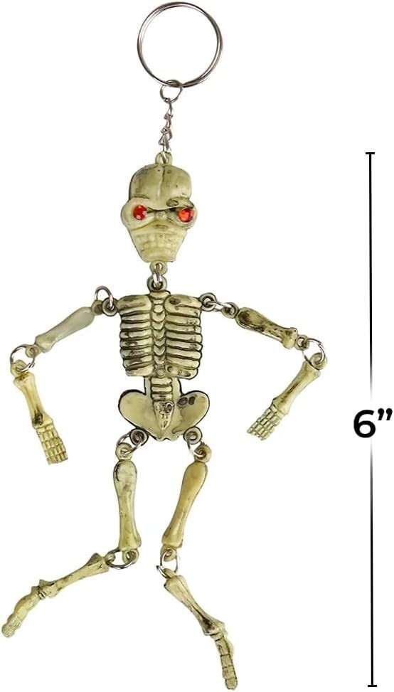 6" Skeleton Keychain - Includes Two Skeleton Keychains!