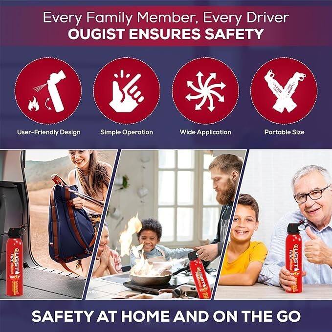 4 In1 Fire Extinguisher with Mount Fire Extinguishers for the House/Car/Kitchen.