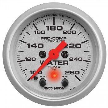 AutoMeter 4354 2-1/16 in. Water Temperature Gauge, 100-260 F, Stepper Motor, Ult