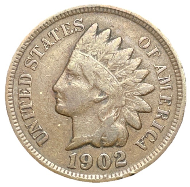 1902 Indian Head Cent Better Date Old US Penny