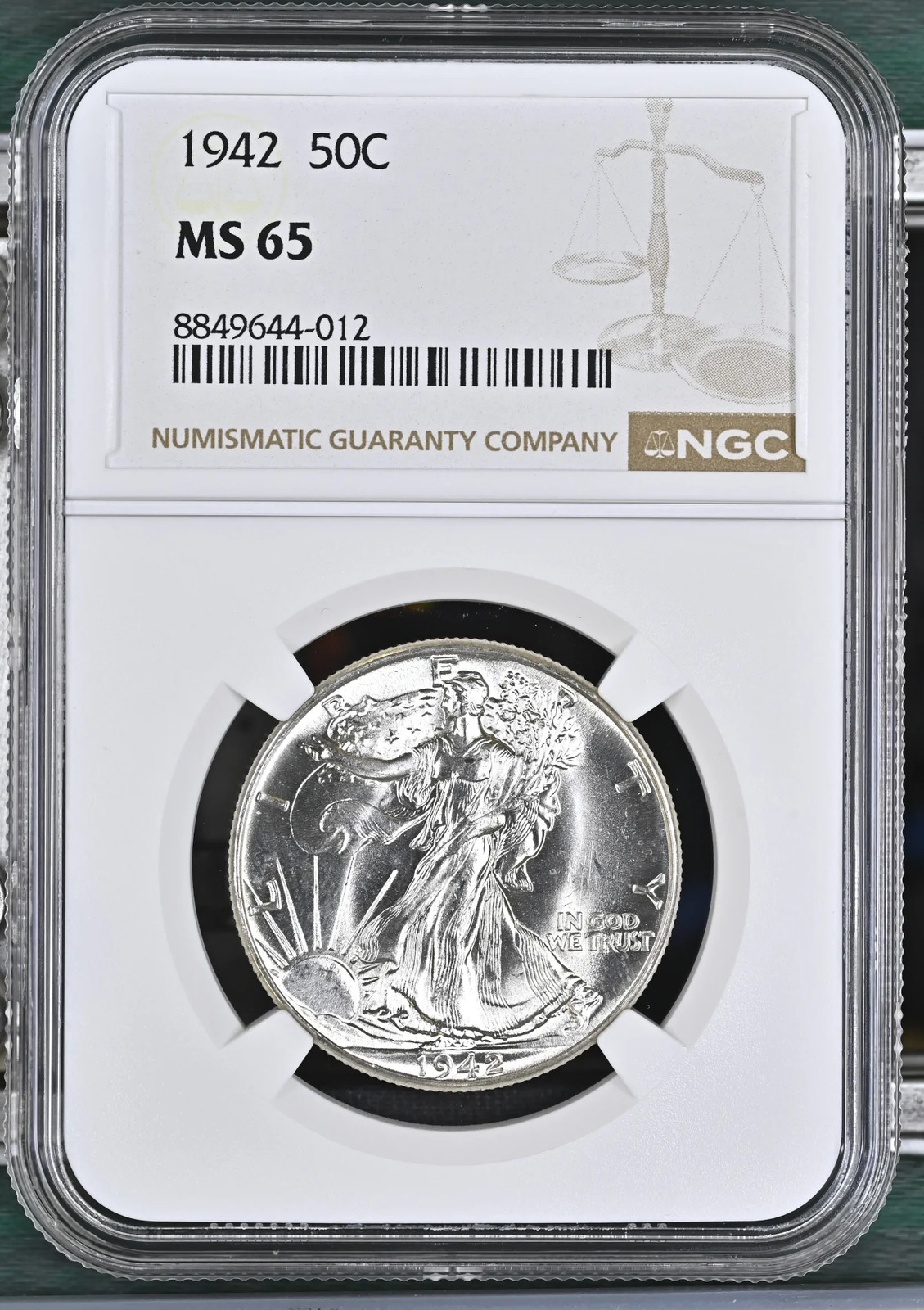 1942 Walking Liberty Half Dollar NGC MS-65